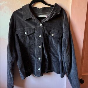 Glitzy Girl Boutique Cropped Corduroy Jacket